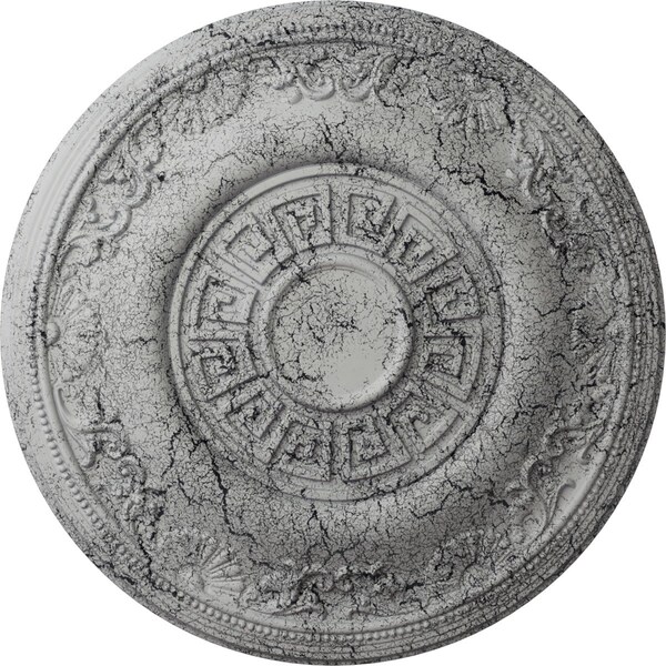 Ekena Millwork Nestor Ceiling Medallion (Fits Canopies up to 5"), 25 7/8"OD x 2 1/4"P, Ultra Pure White Crackle CM25NEUWC - main